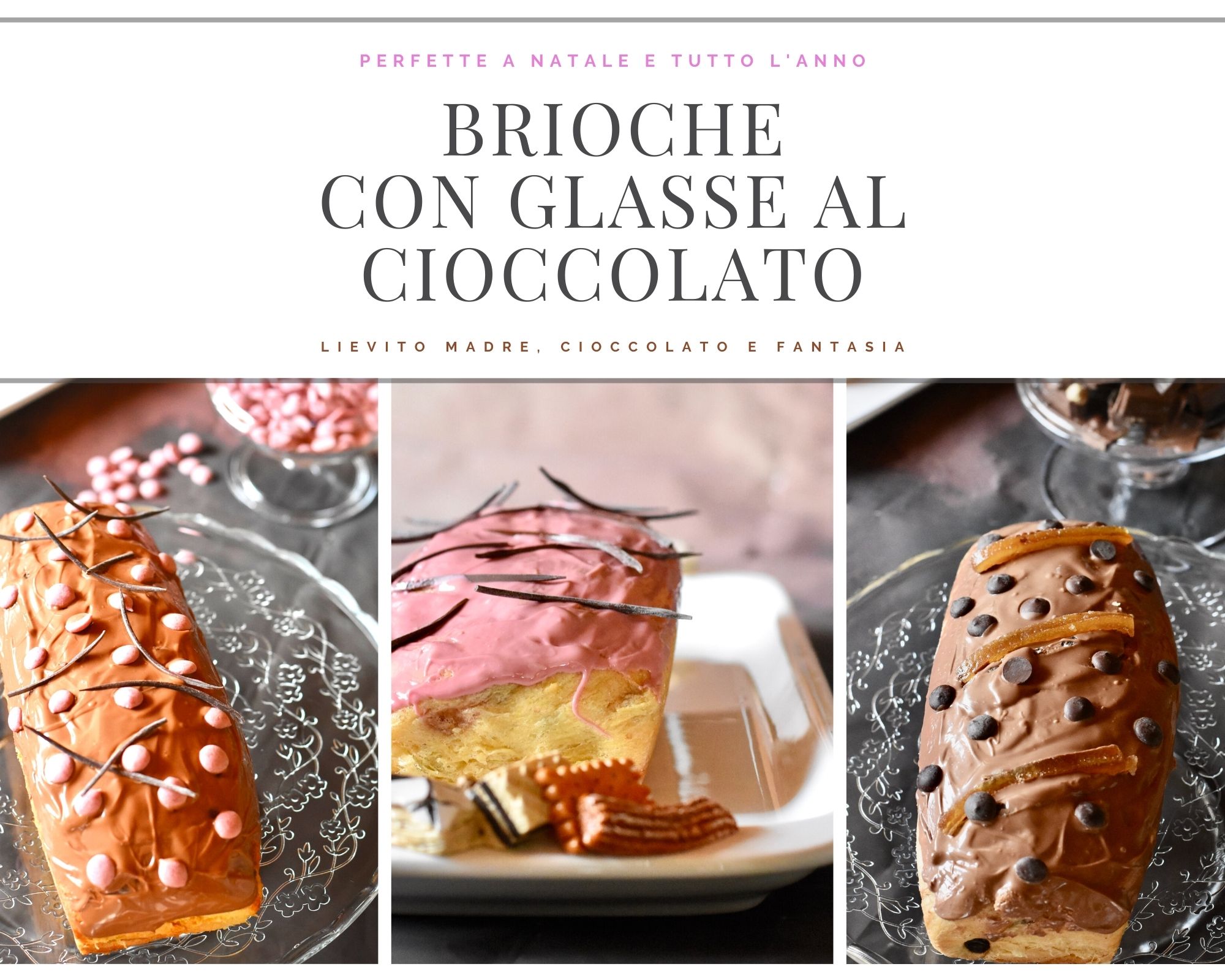 Brioche glassate al cioccolato nero e rosa - Profumo di ...